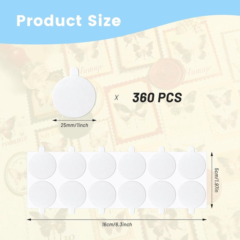 Comealltime 360 PCS Double Sided Adhesive Wax Seal Stickers Removable Sticky Tack Putty (1 inch) for Wax Sealing Stickers, for DIY Art, Craft, Home Decorative Tape - Image 2